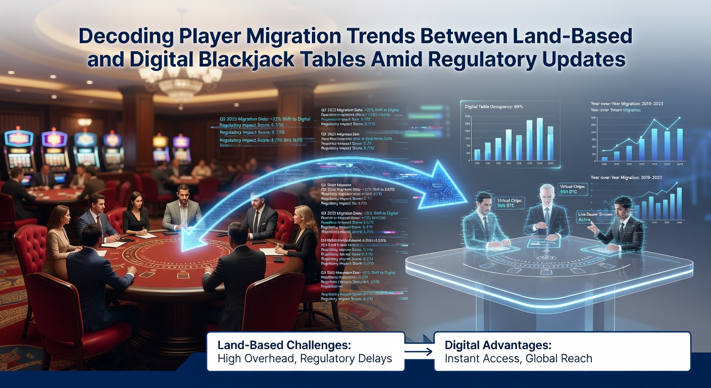 Blackjack players at land-based and digital tables showing migration trends amid regulatory changes