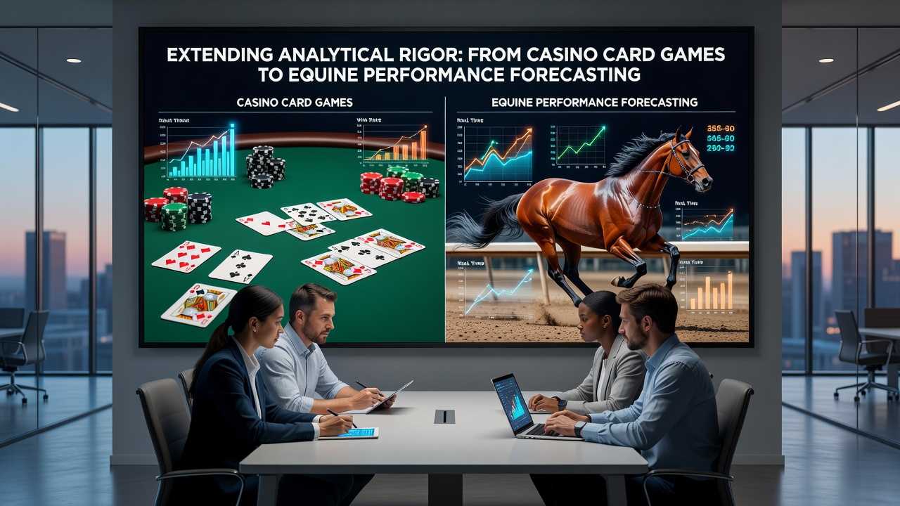 Detailed horse racing form guide with overlaid statistical graphs and probability tables