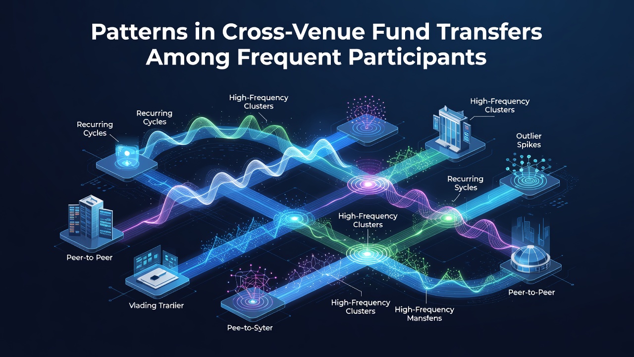 Diagram showing interconnected fund transfer flows between casinos, sportsbooks, and online platforms used by frequent participants