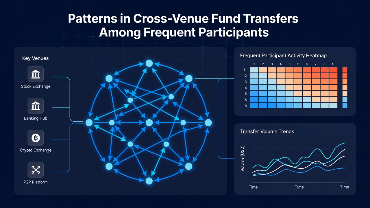 Network graph illustrating recurring transfer pathways between multiple gambling venues and payment providers