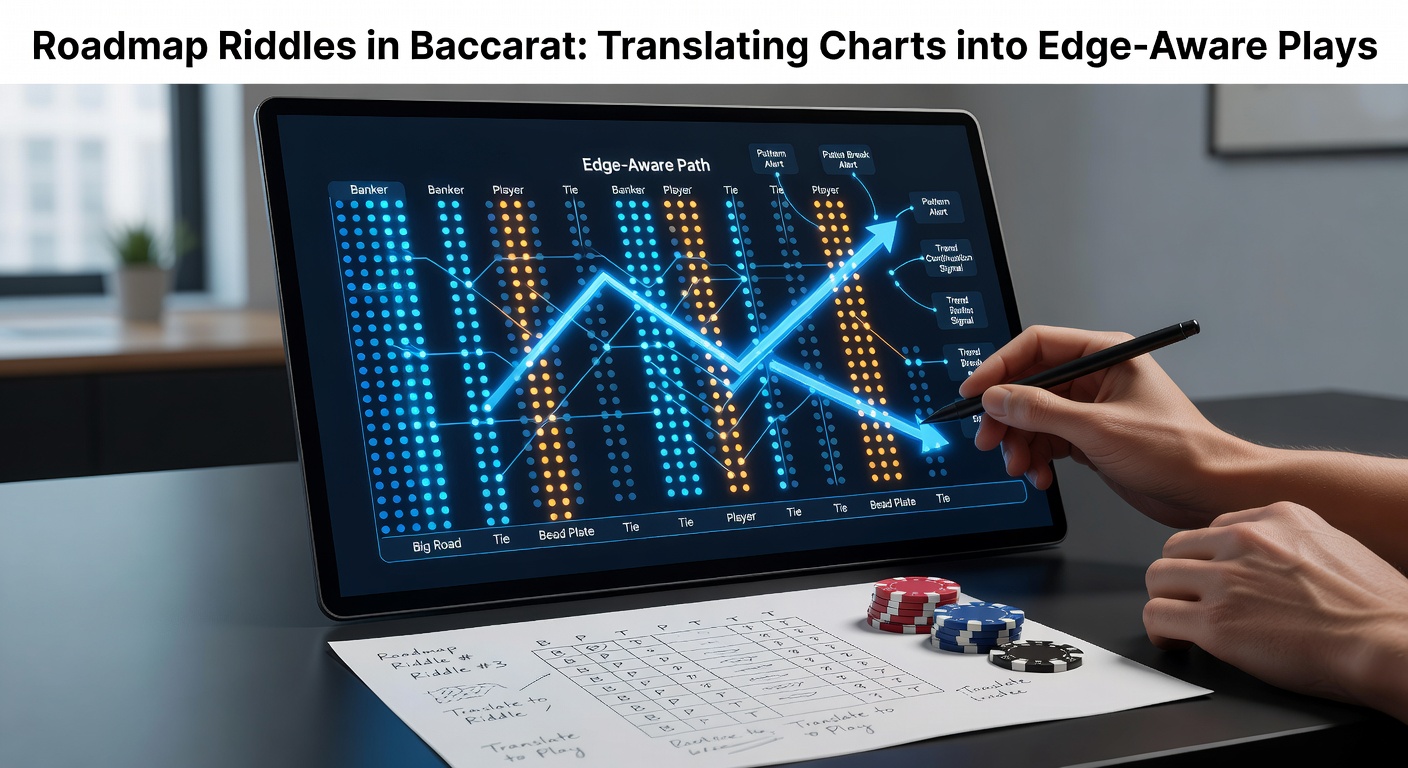 Colorful baccarat roadmap chart displaying streaks of red and blue circles on a casino table display